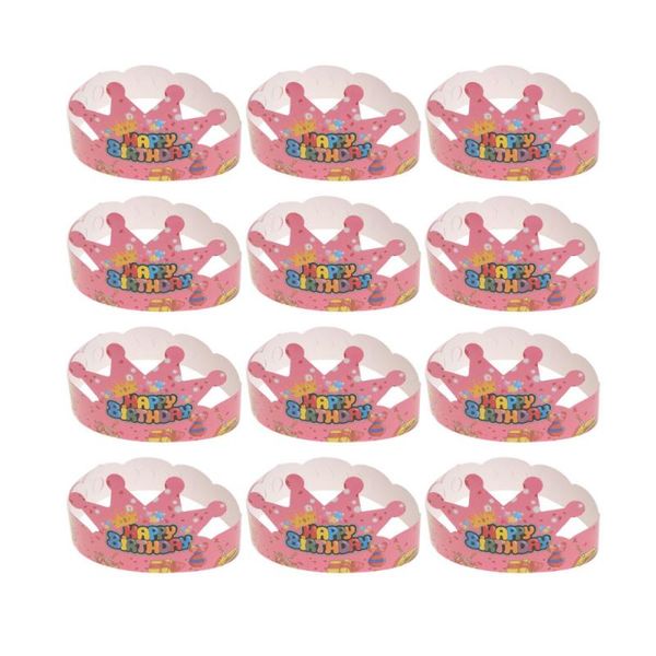 

party hats 25pcs paper crown tiling birthday caps for kids and adults supplies
