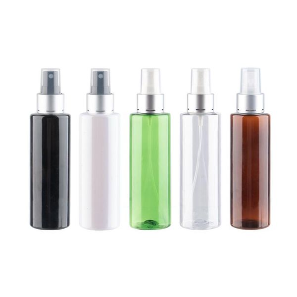 

storage bottles & jars 150ml x 12pcs silver collar flat shoulder plastic with mist sprayer white green brown black clear coametic pet contai