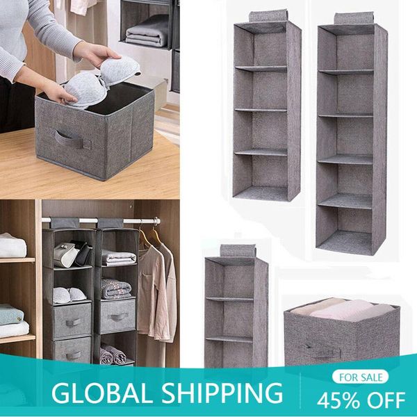 

storage boxes & bins wardrobe hanging bag interlayer drawer type clothes hangers holder portable organizer closet