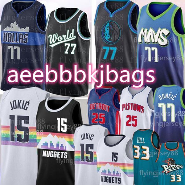 

luka 77 ncaa doncic jersey nikola 15 men s jokic jamal 27 murray university derrick 25 rose basketball jerseys, Black;red