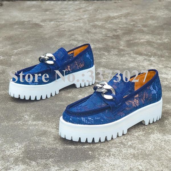 

sandals chains woman platform shoes blue lace summer casual fashion hollow out lady net elegant female flat, Black