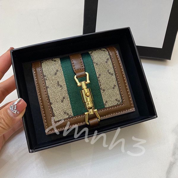 

2021 designer wallet fashion short horsebit card holder high-quality card bag canvas cowhide material with box size 11.5*8.5*3cm, Red;black