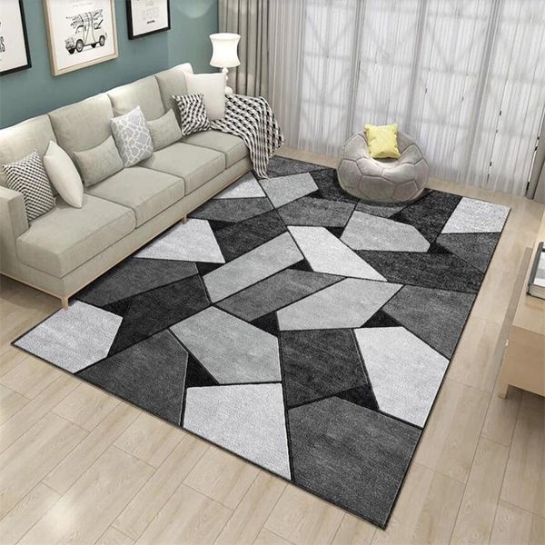 

modern simple black and white gray, old irregular geometry kitchen living room bedroom bedside carpet floor mat carpets