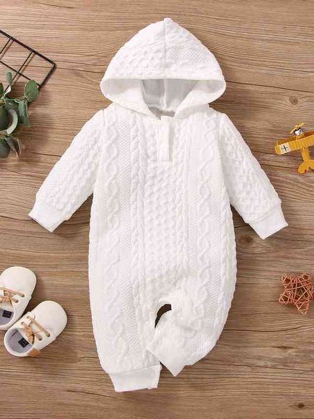 

baby cable textured hooded jumpsuit she, Blue