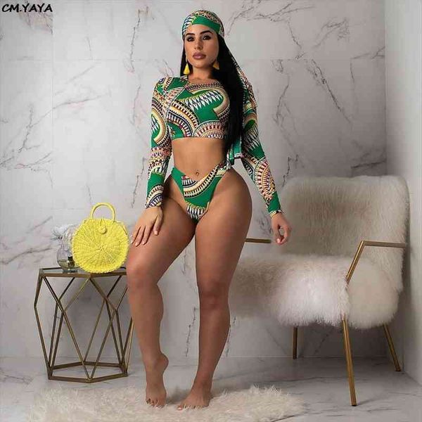 

indie folk vintage print women tracksuits long sleeve panties suits with head scarf beach outfit bodysuit b9155, Gray