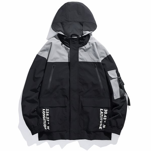 

down Men's fashion man's collar jacket outwear bomber jackets, Black