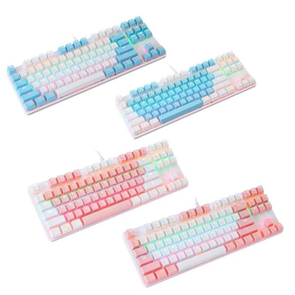 

87-keys green axis keyboard mechanical gaming for pc lapplayers keyboards