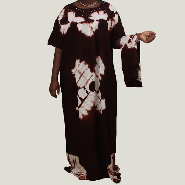 

ethnic clothing 100% cotton 2021 autumn african dresses for women bohemian white print long maxi dress loose clothes with scarf, Red