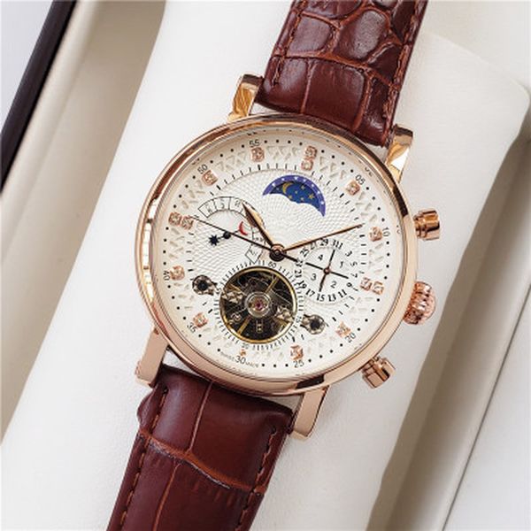 

2018 mechanical mens fashion tourbillon watches stainless steel movement automatic watch leather sport self-wind wristwatches