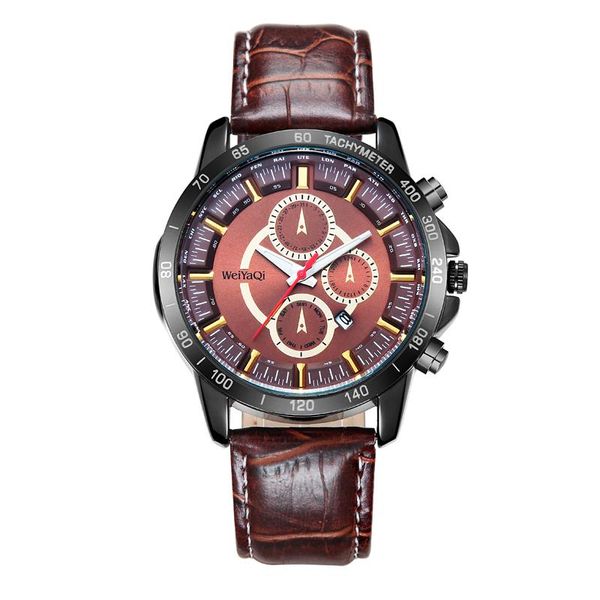 

wristwatches business fashion watches men gift quartz sport leather wrist watch horloge relojes relogio masculino montre homme, Slivery;brown