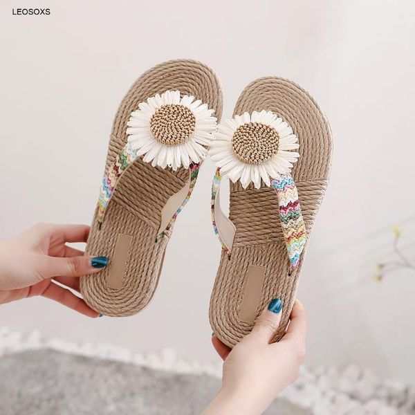 

slippers women's summer 2021 imitation rope travel espadrille sandals beach sponge cake with flip flops, Black