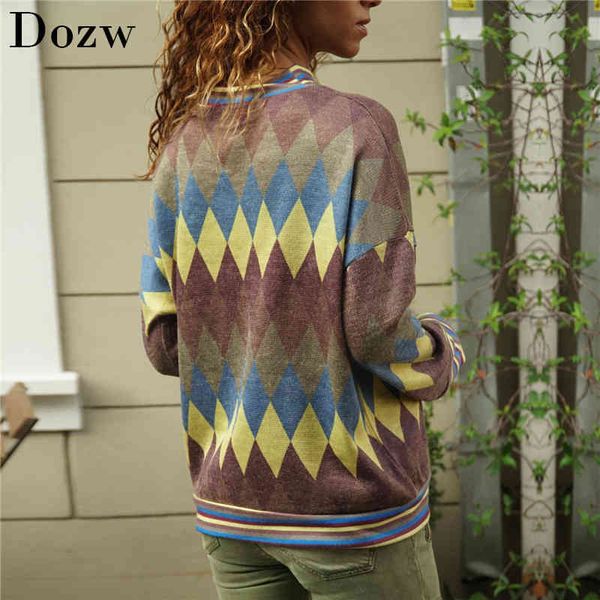 

women blouses fashion geometric print long sleeve shirt casual loose stand collar blouse streetwear women tunic blusas 210414, White
