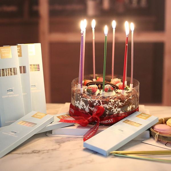 

candles long pole happy birthday candle cake er baking decoration cartoon party dessert table insert card multiple colour household