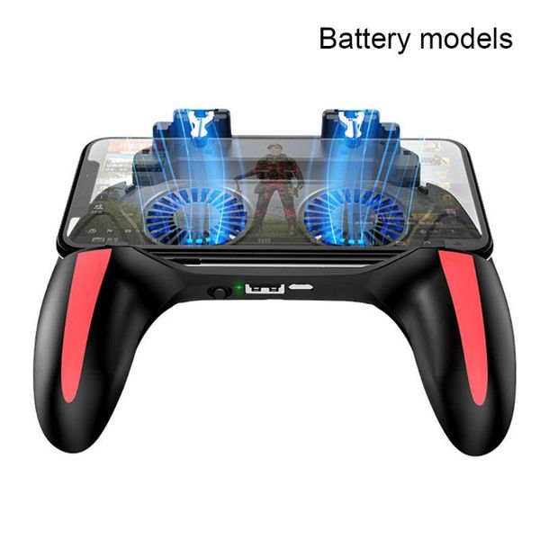 

2-in-1 dual fan mobile phone radiator cellphone power bank portable peripheral fast cooling gamepad silent cooler game controllers & joystic