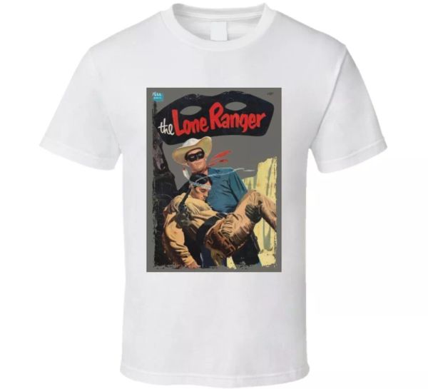 

the lone ranger retro comic book fan t shirt, White;black