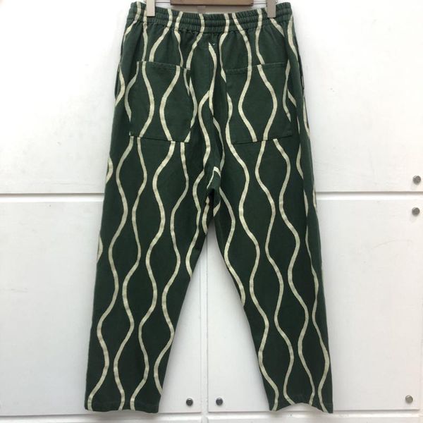 

mens pants and women's kapital casual 1:1 elastic waist drawstring striped denim, Black