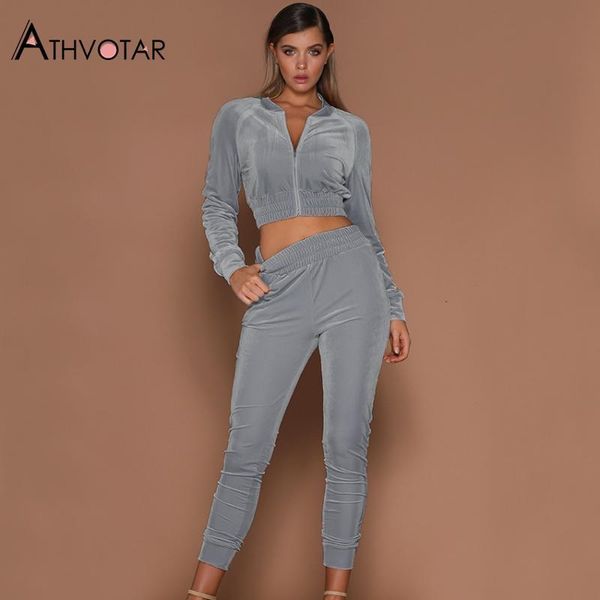 

women's two piece pants athvotar set women fitness long sleeve running sport leggings high waist tracksuits sweat suits, White