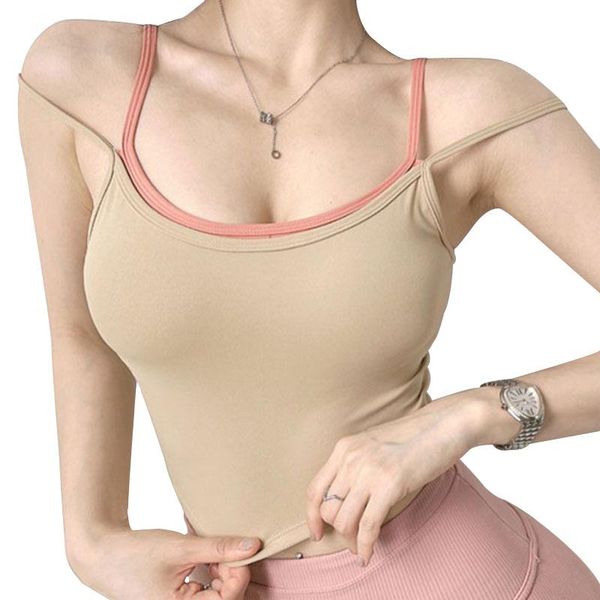 

yoga outfit women's quick dry solid color suit sleeveless double sling bra vest