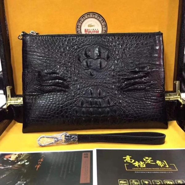 

wallets 100% genuine crocodile leather skin men clutch wallet excellent solid quality business card holder case, Red;black