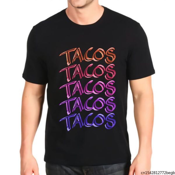 

men's t-shirts retro tacos design t shirt, White;black