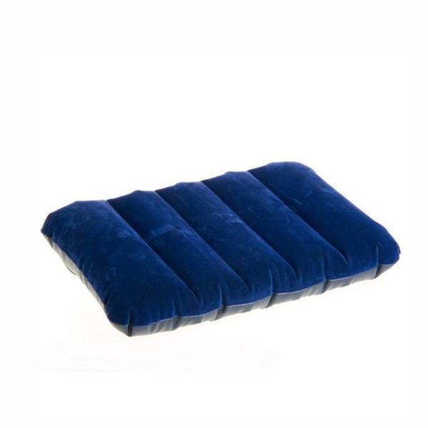 

pillow square inflatable travel portable pvc anti-static neck bed accessories flocking blue
