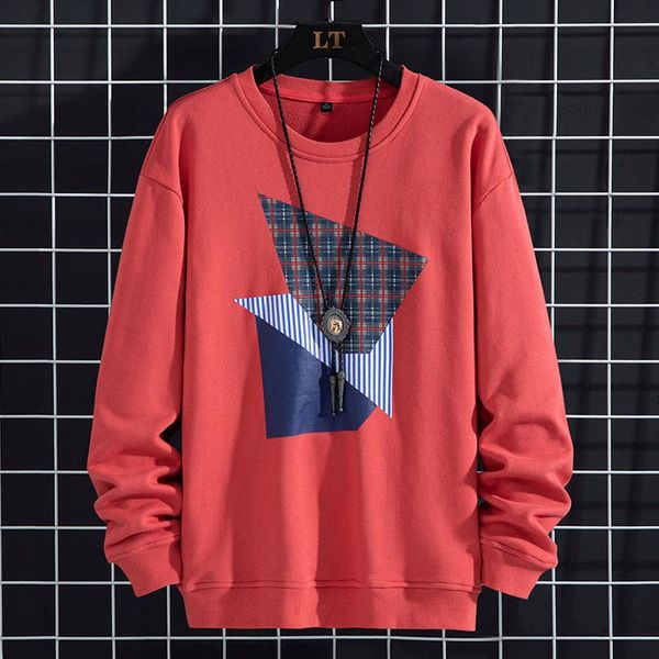 

men's hoodies & sweatshirts round collar hoodie male 2021 loose logo large size men spring fashion trend inside the clothes 2098, Black