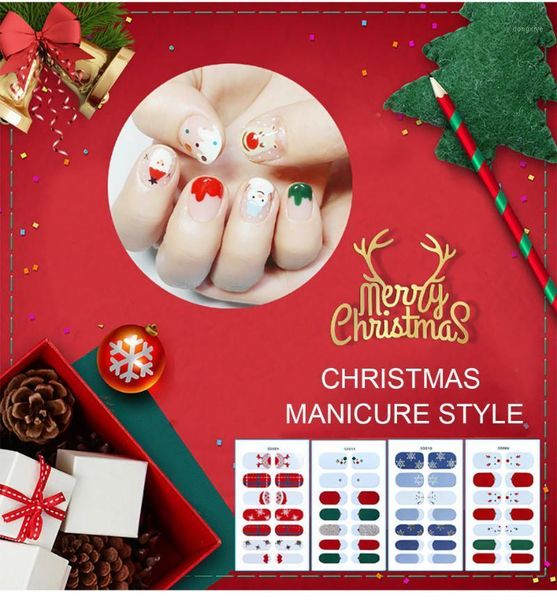 

pcs set of christmas series nail stickers winter snowflake tree elk santa decoration decal tool1, Black