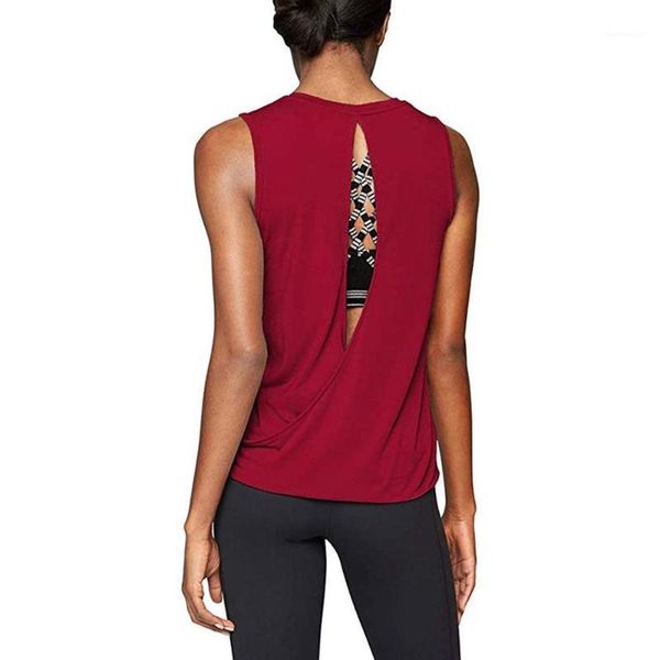 

women breathable fitness sports shirt ladies sleeveless yoga workout for quick dry wear gym1, White;red