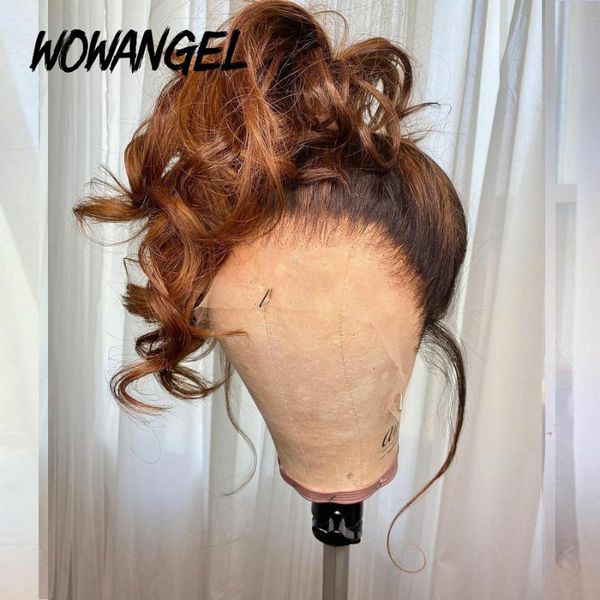 

13x6 loose wave wig lace front human hair wigs brazilian remy frontal pre-plucked closure for women, Black;brown