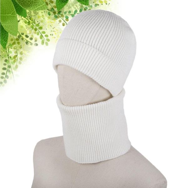 

dog car seat covers 2pcs universal beanie hat and collar set warm travel wild sports casual autumn winter hats bib for mens womens (gray