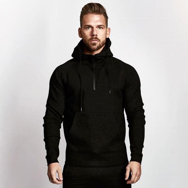 

running jackets men brand hoodies gym sport training fitness bodybuilding sweatshirt outdoor sportswear male hooded jacket, Black;red