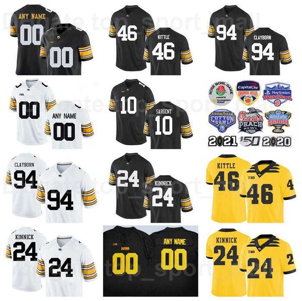 

ncaa college 46 george kittle jersey iowa hawkeyes football 94 adrian clayborn 6 tim dwight 7 brad banks 10 mekhi sargent 24 nile kinnick cu, Black