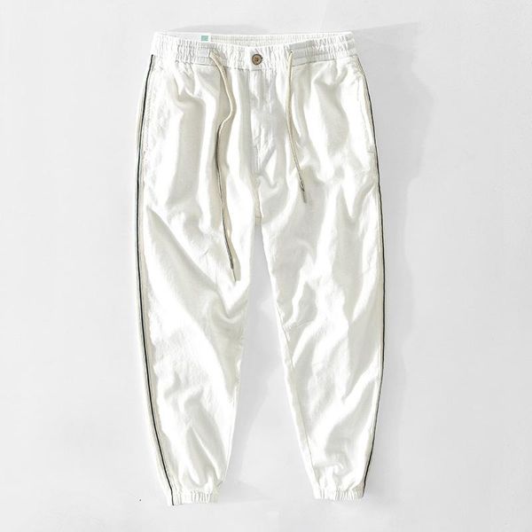 

men's pants 347 spring and summer men's cargo overalls cotton casual solid color drawstring zipper mid-waist youth trousers outdoor, Black