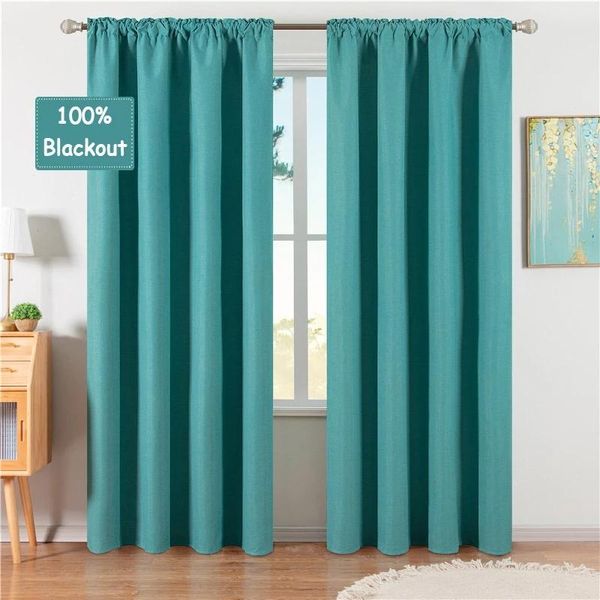 

custom size 100% blackout curtains double sided solid colorcurtains for living room cortina curtain & drapes