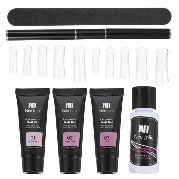 

nail gel 1 set nails extension kit quick building glue potherapy, Red;pink