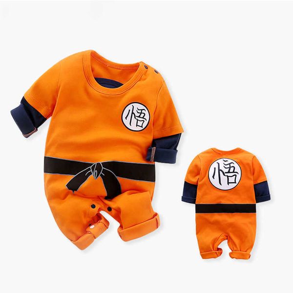Дракон DBZ Ball Z аниме костюм новорожденного мальчика одежда детские комбинезоны детская одежда младенческой ползунки Onesie комбинезон Хэллоуин Q0910