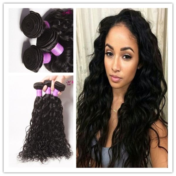 

big female real wig qu hair curtain waterwave, Black