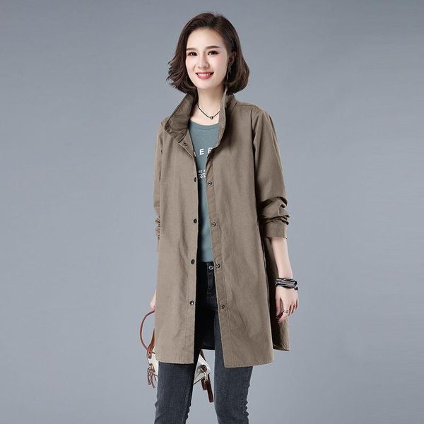 

women's wool & blends spring women thick jacket liner windbreaker female warm mid-long jackets ladies elegant coat inside cotton plus s, Black