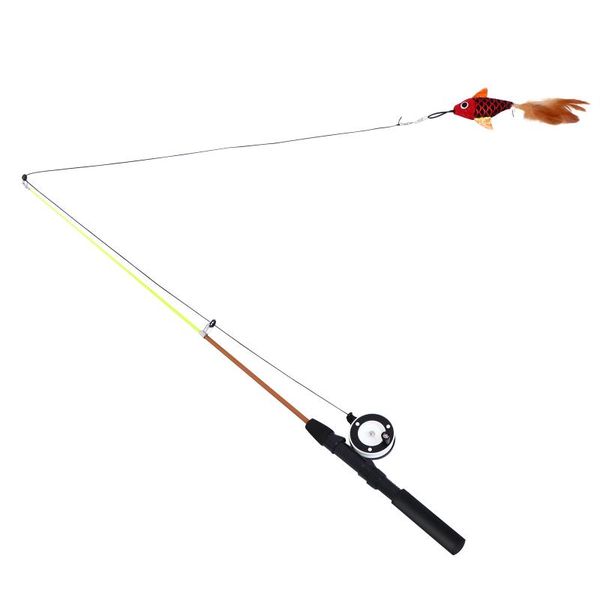 

cat toys retractable teasing interactive teaser wand pet catnip plaything