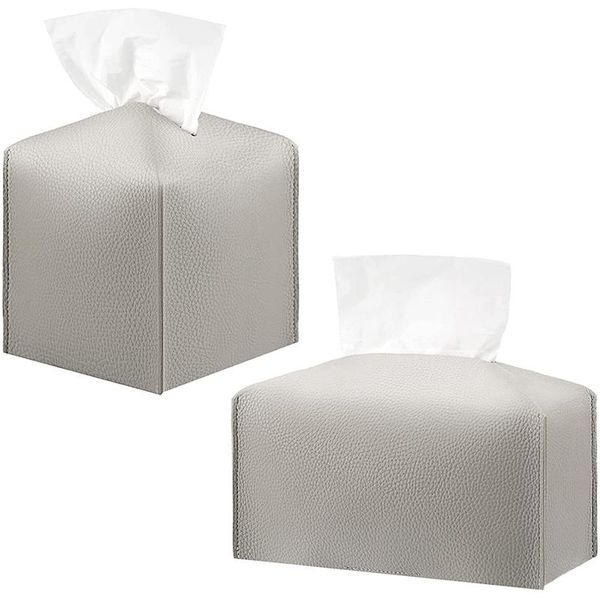 

tissue boxes & napkins 2 pieces box cover with bottom belt pu leather holder