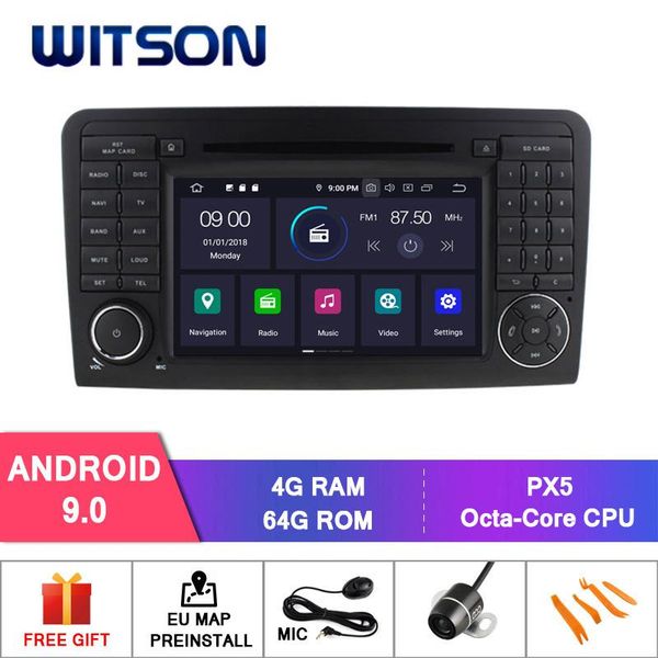 

player witson android 9.0 ips hd screen for - ml-w164/gl-x164 car dvd 4gb +64gb flash 8 octa core+dvr/wifi+dsp+dab+obd