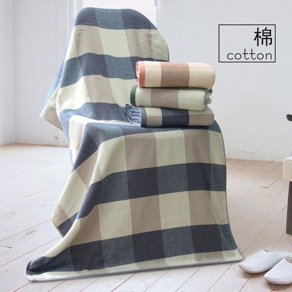 

cotton wind gauze plaid bath towel for adults