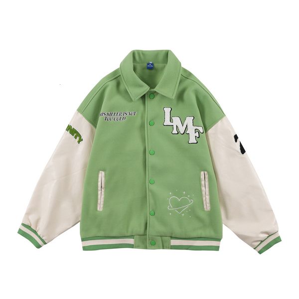 

men's jackets homens harajuku beisebol varsity jacket cupido toalha bordado retalhos jaquetas estilo universitÃ¡rio japonÃªs casaco overs, Black;brown
