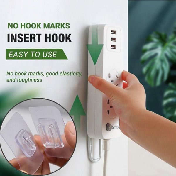 

Double-sided Adhesive Wall Hooks Home DIY Waterproof Oilproof Self & Rails