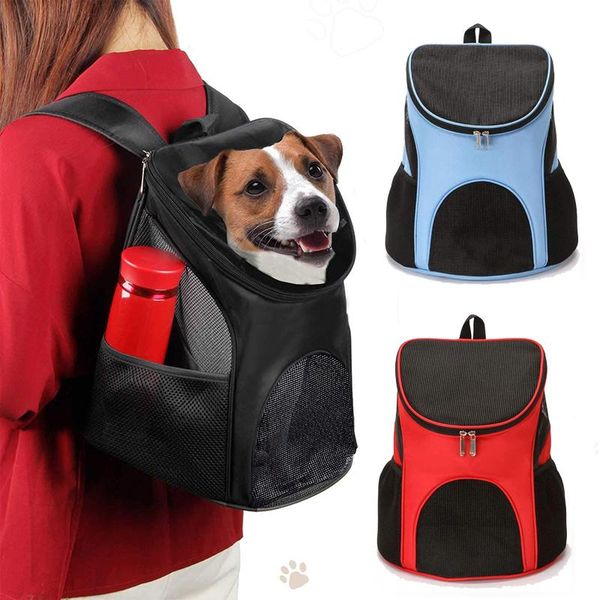 

double shoulder portable travel backpack foldable pet carrier packbag zipper mesh out bag cat dog car seat covers