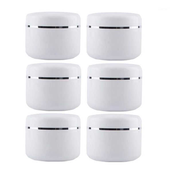 

storage bottles & jars 48pcs white plastic jar 250g portable refillable cosmetic makeup face cream lotion lip container bottle