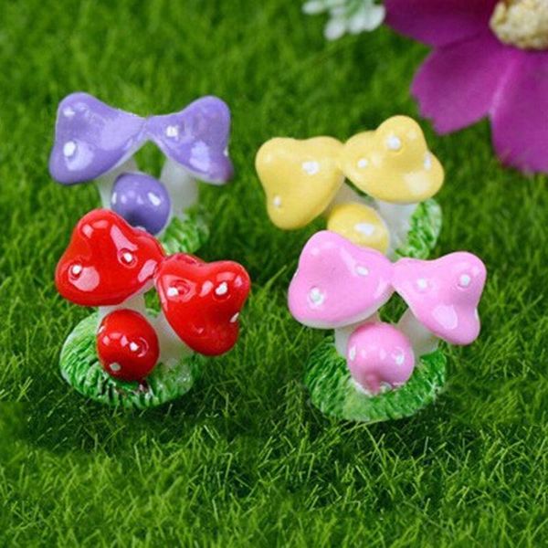 

decorative objects & figurines 1 pcs cute mini resin mushrooms fairy garden ornament miniature bonsai plants pots diy doll house decoration