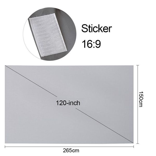

projection screens fast delivery 80 100 120inch 16:9 projector screen hd frameless video foldable wall mounted for home office