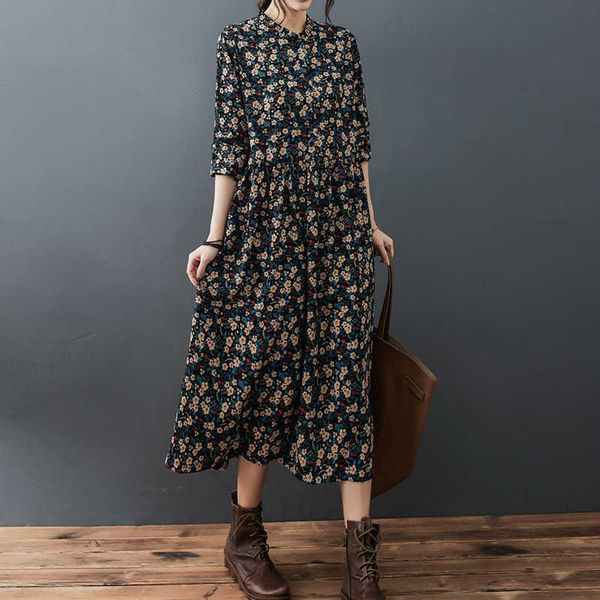 

2021 autumn korean fashion large women's lace collar small broken flower chiffon long sleeve drs, Black;gray