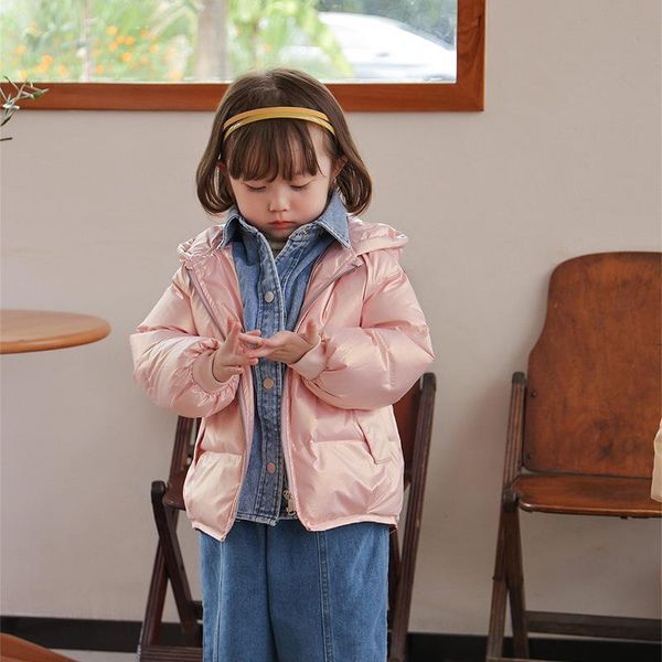 

down coat 2022 winter down jackets for boys girls korean style fashion thick hooded false two piece kids outwear 2-8 years, Blue;gray